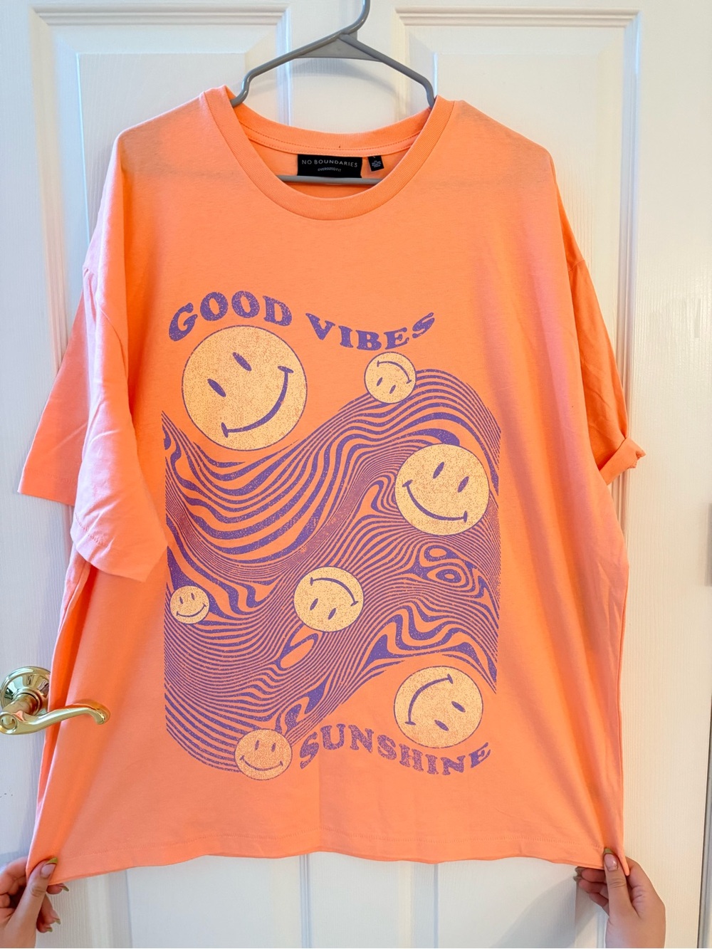 No Boundaries Coral Orange Oversized Tee